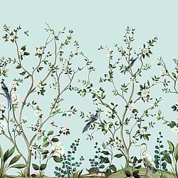 Galerie Wallcoverings Product Code: DB30102M - Daisy Bennett Wallpaper Collection Galerie Wallcoverings Product Code DB30102M - Daisy Bennett Wallpaper Collection - Aquas & Teals Colours - Heron Botanical Mural Design