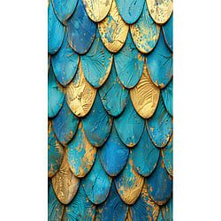 Galerie Wallcoverings Product Code HZ62092M - Horizon Wallpaper Collection - Blue Yellow Colours - Blue Scales Design