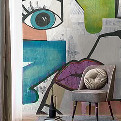 Galerie Wallcoverings Product Code WH45254M - Welcome Home Murals Wallpaper Collection - Multi-coloured, Black, White Colours - Pop Art Expression Design