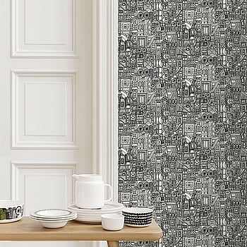Galerie Wallcoverings Product Code 23300 - Marimekko 5 Wallpaper Collection - Black White Colours -  