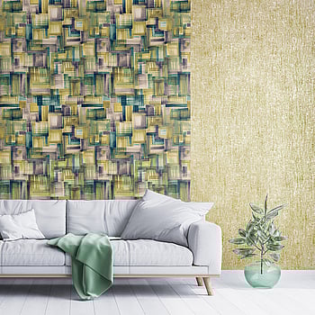 Galerie Wallcoverings Product Code 64994 - Crafted Wallpaper Collection - Yellow Gold Silver Colours -  