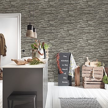 Galerie Wallcoverings Product Code BB51148 - Bricks And More Wallpaper Collection - Cream Grey Black Colours -  