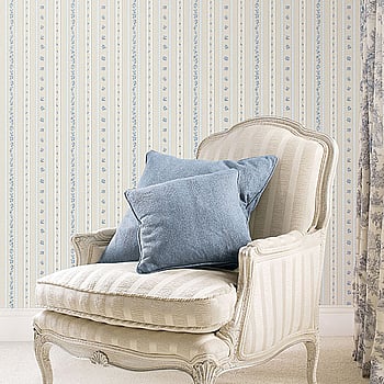 Galerie Wallcoverings Product Code G23221 - Floral Themes Wallpaper Collection - Blue Beige Colours -  