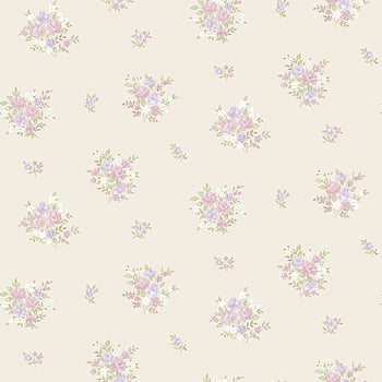 Galerie Wallcoverings Product Code G23232 - Floral Themes Wallpaper Collection - Lilac Beige Colours -  