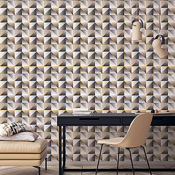 Galerie Wallcoverings Product Code GX37628 - Geometrix Wallpaper Collection - Gold Black Colours -  