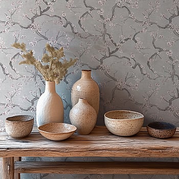 Galerie Wallcoverings Product Code HZ62044 - Horizon Wallpaper Collection - Grey Metallic Pink Colours -  