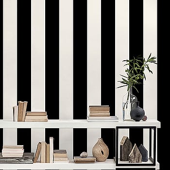 Galerie Wallcoverings Product Code SY33937 - Simply Stripes 3 Wallpaper Collection - Pearl Black Colours -  